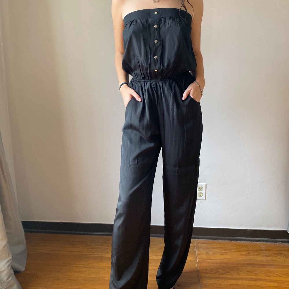 Black strapless Walter Baker jumpsuit